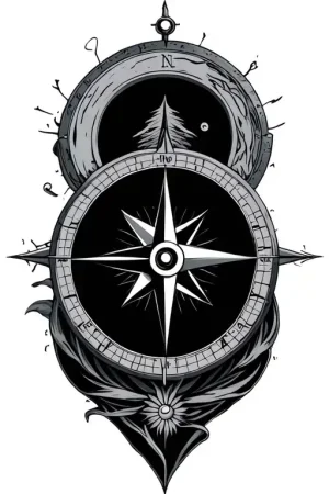 a compass tattoo